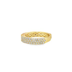 10K Yellow Gold 3 Row Band Ring 2.12 ctw Diamond