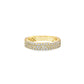 10K Yellow Gold 3 Row Band Ring 2.12 ctw Diamond