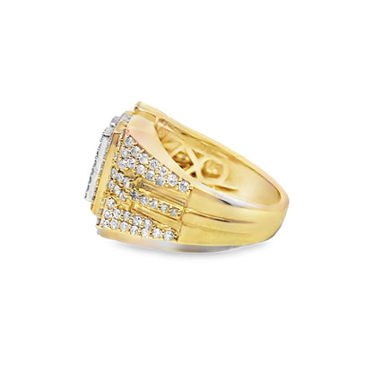 "M" Initial Ring 1.45 ctw Diamond 10K Yellow Gold