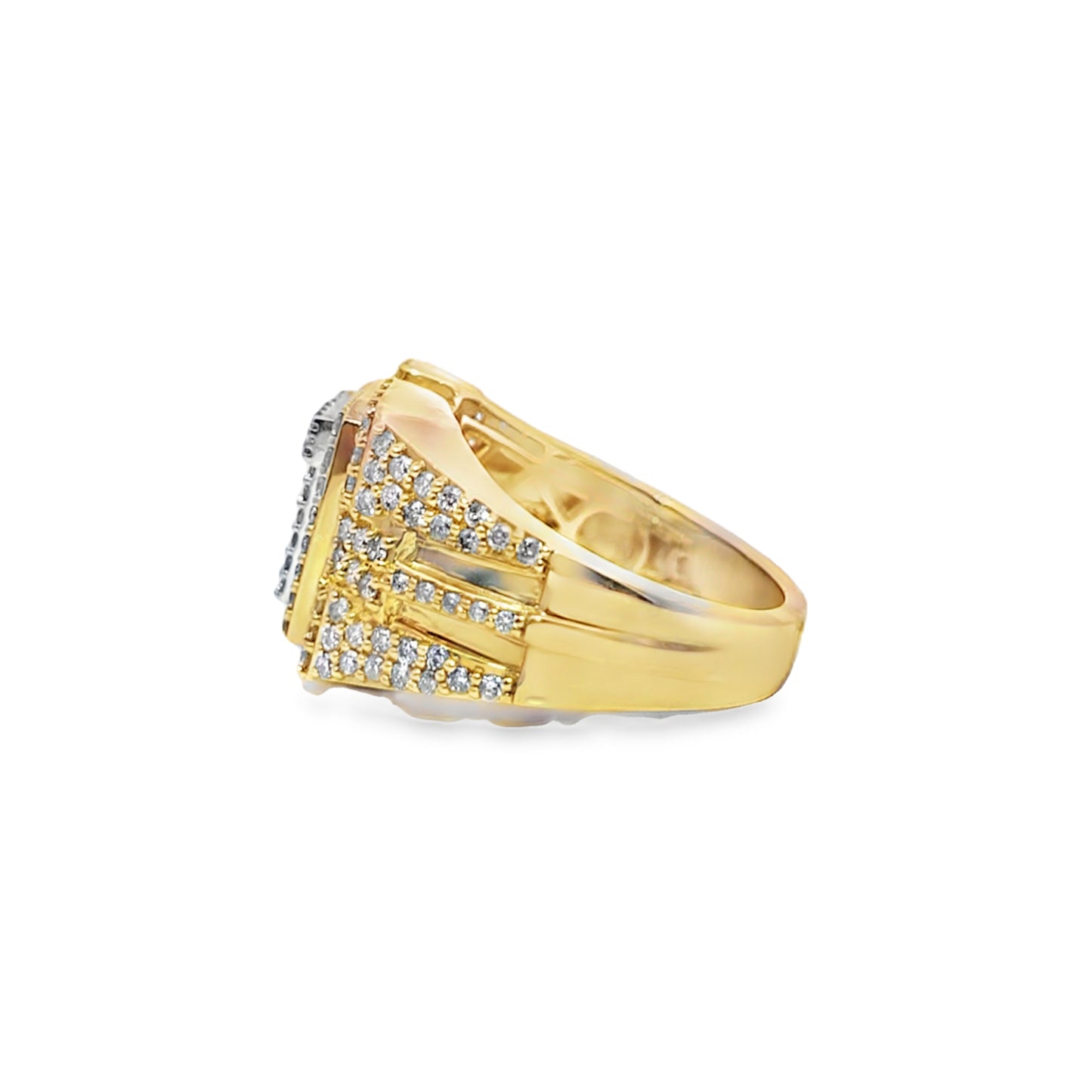 "T" Initial Ring 1.49 ctw Diamond 10K Yellow Gold