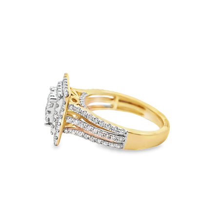 10K Yellow Gold Square Cut Diamond Ring 1.46 ctw