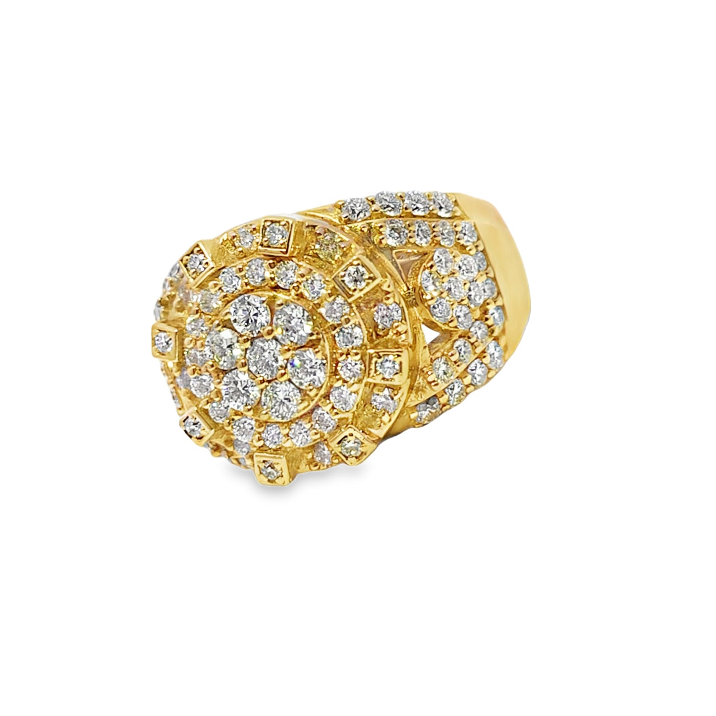 Mens Crown Set DiamondRound Ring 2.54 ctw Diamond 10K Yellow Gold
