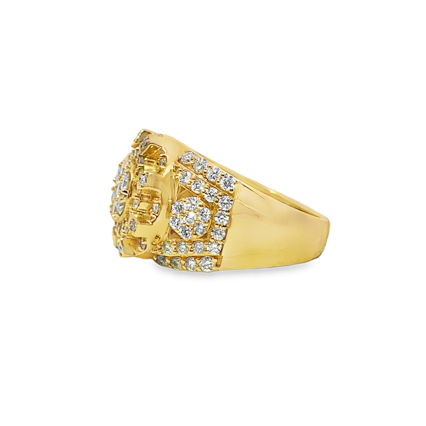 Mens Crown Set DiamondRound Ring 2.54 ctw Diamond 10K Yellow Gold