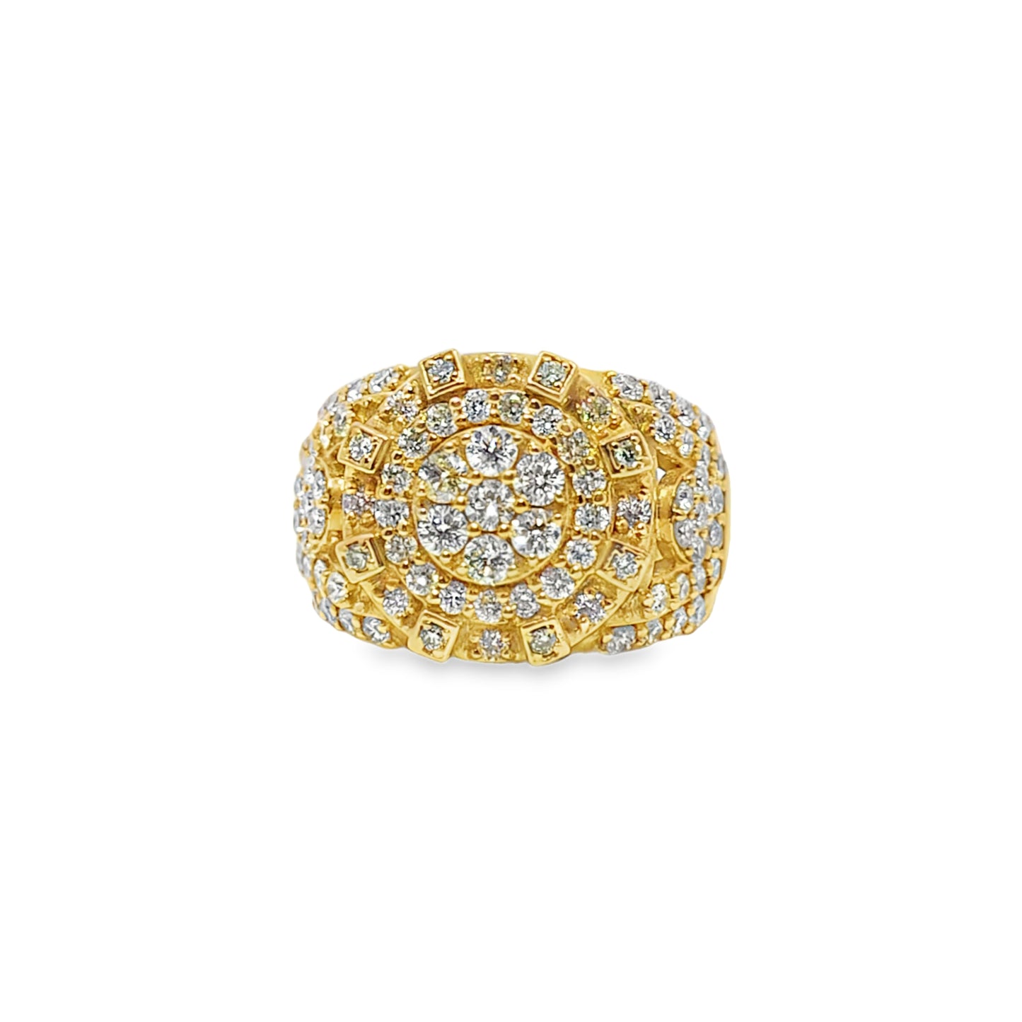 Mens Crown Set DiamondRound Ring 2.54 ctw Diamond 10K Yellow Gold