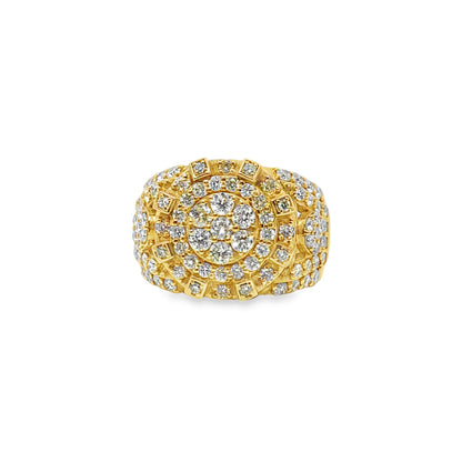 Mens Crown Set DiamondRound Ring 2.54 ctw Diamond 10K Yellow Gold
