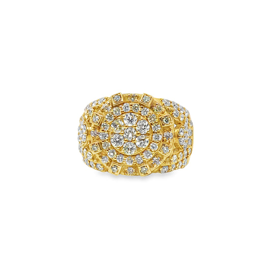 Mens Crown Set DiamondRound Ring 2.54 ctw Diamond 10K Yellow Gold