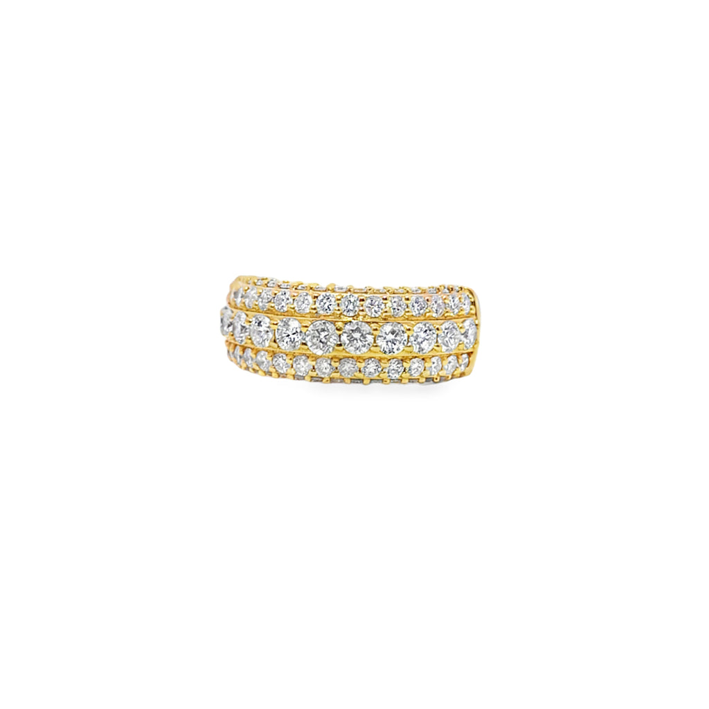 Mens Band Ring 2.11 ctw Diamond Round Cut 14K Yellow Gold