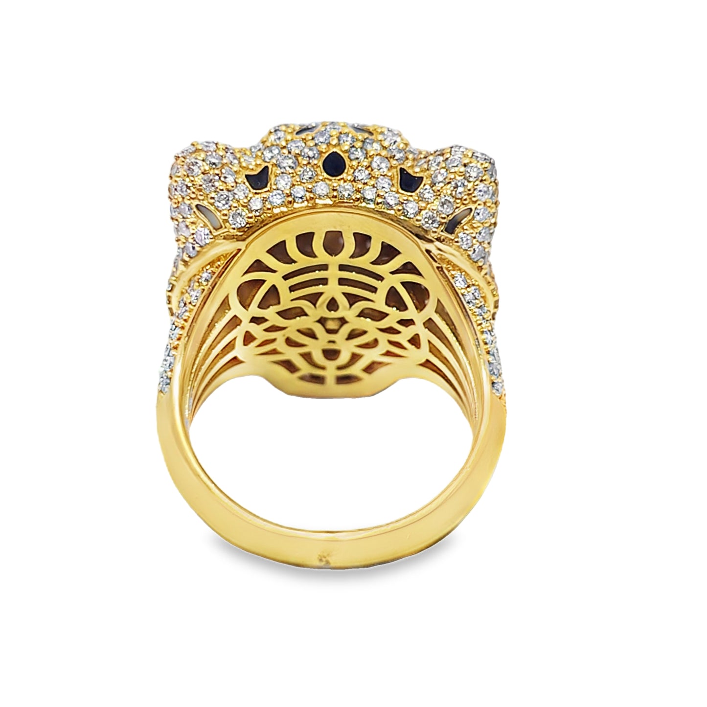 Lion Head Ring Diamond 5.01 ctw 10K Yellow Gold