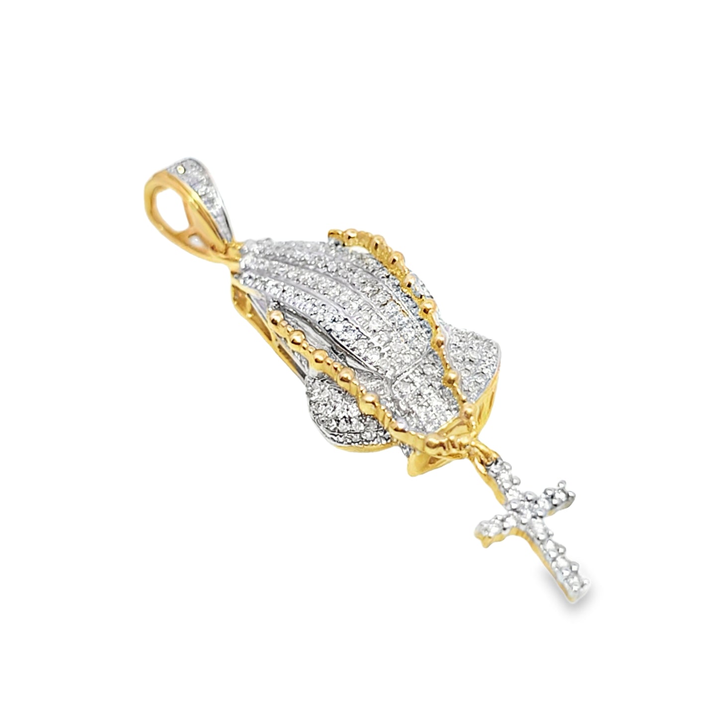 Praying Hands Pendant 0.34 Ct. 10K Gold