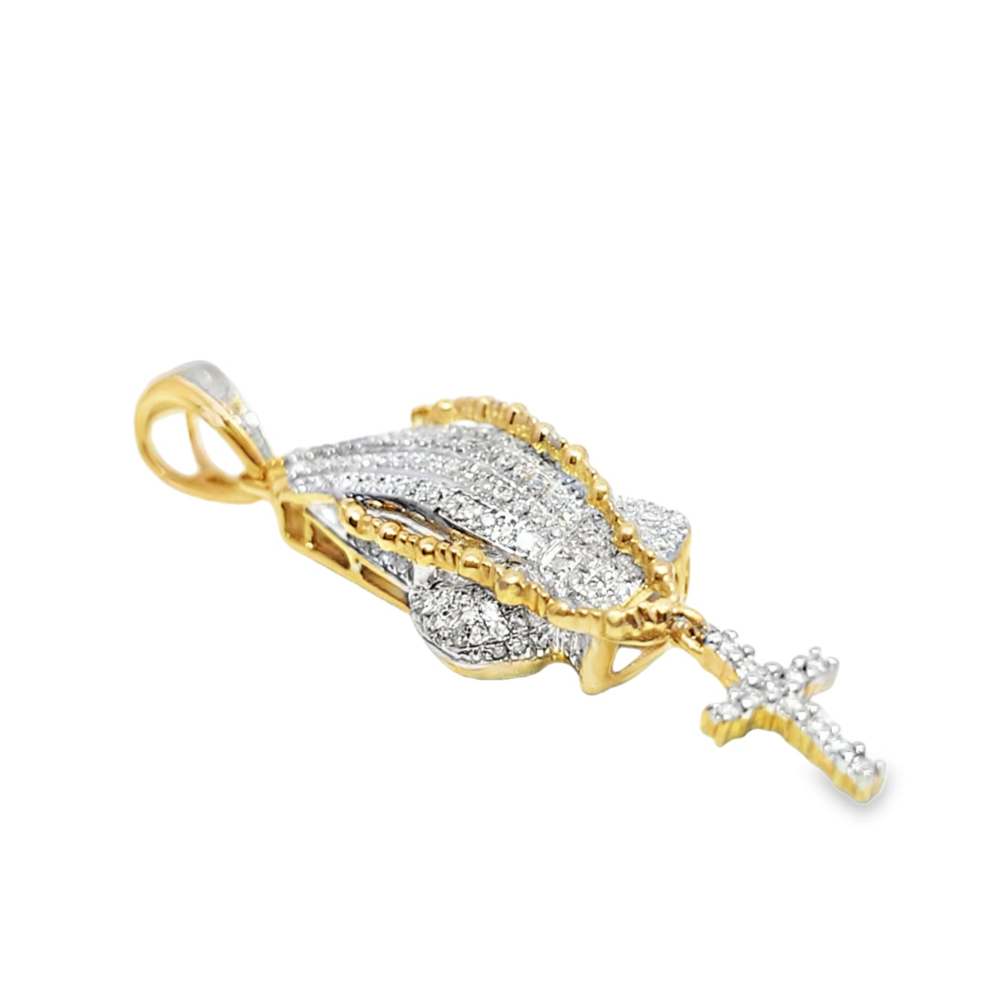 Praying Hands Pendant 0.34 Ct. 10K Gold