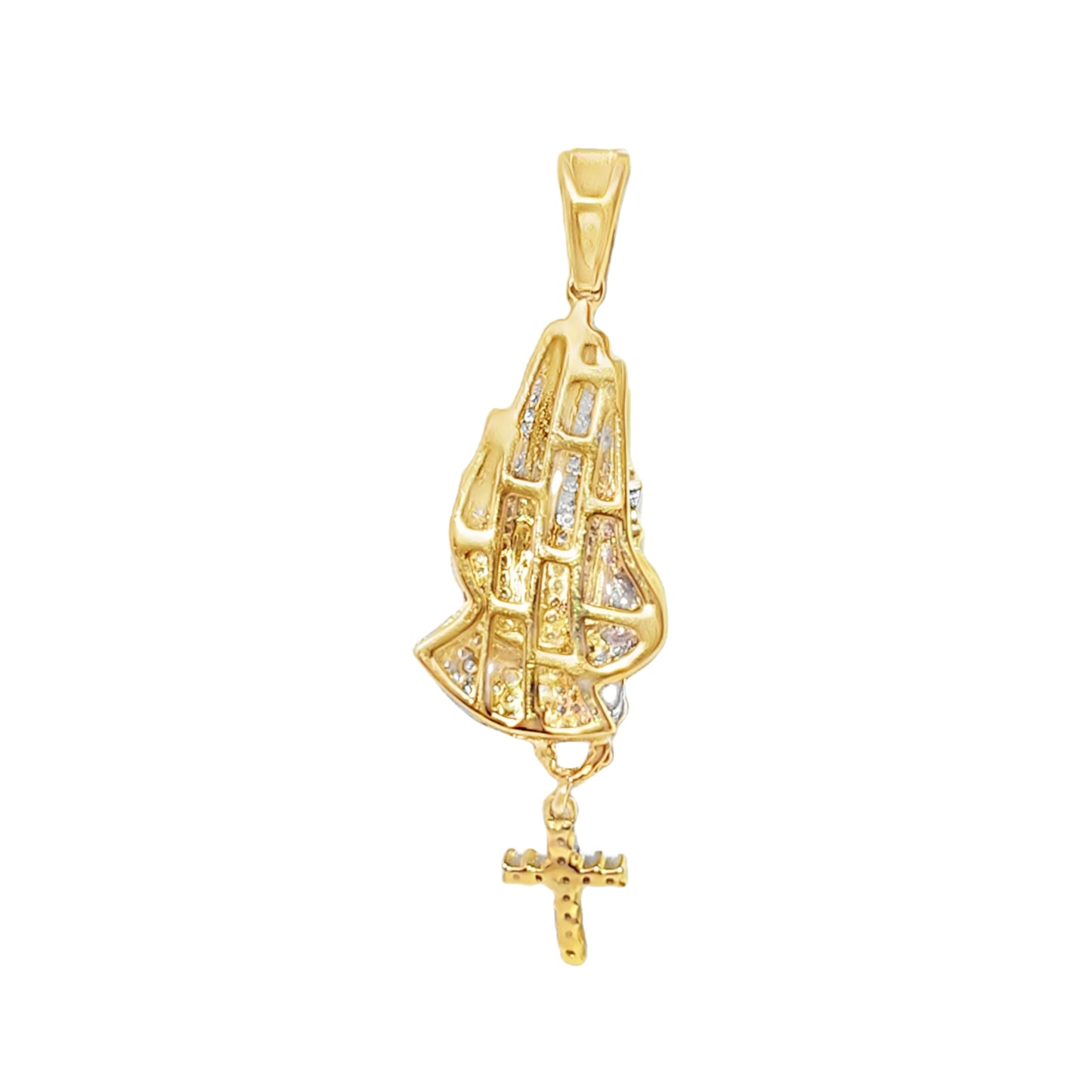 Praying Hands Pendant 0.34 Ct. 10K Gold