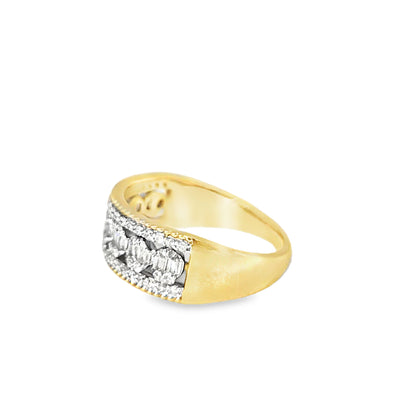 Round Baguette Band 0.50 ctw Diamond 10K Yellow Gold