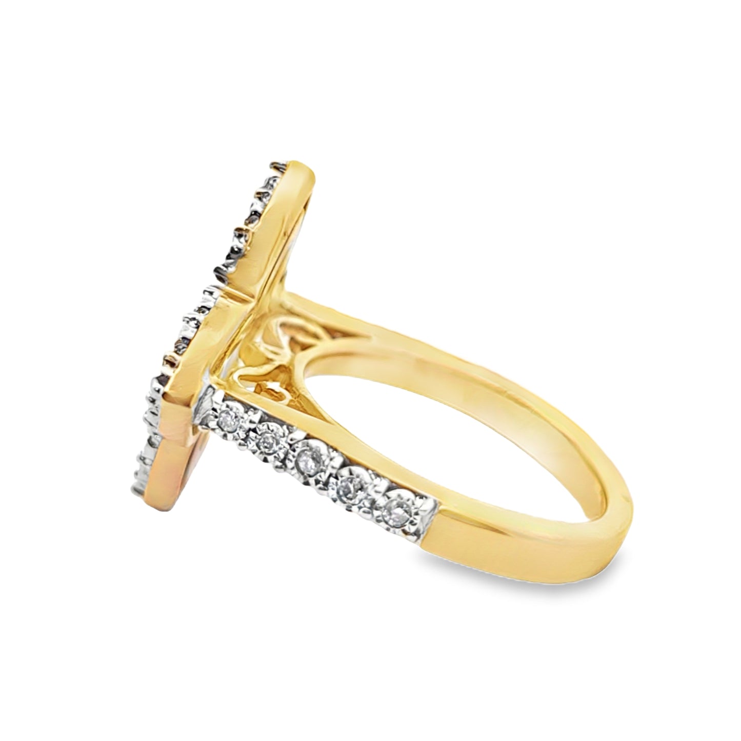 Ombre Blossom Ring 0.26 ctw Diamond 10K Yellow Gold