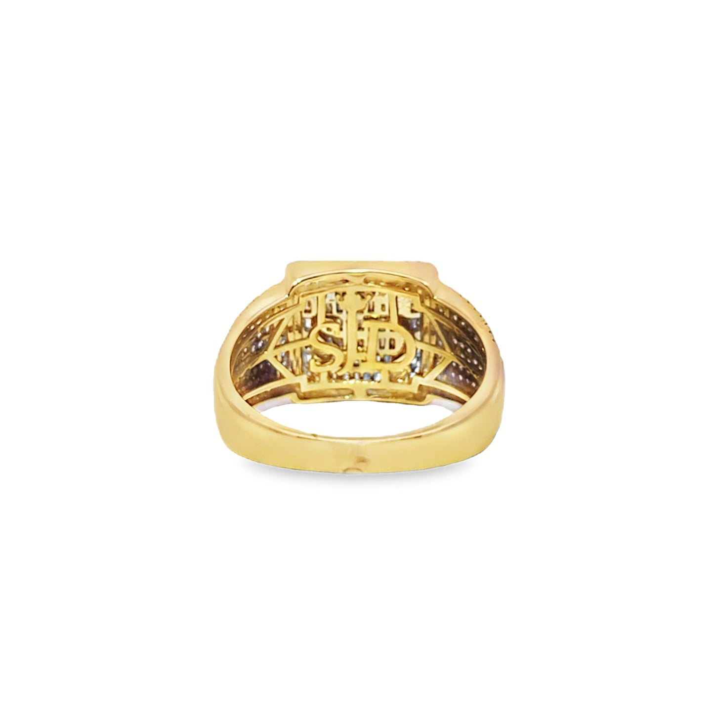 "N" Initial Ring Diamond 0.81 ctw 10K Yellow Gold