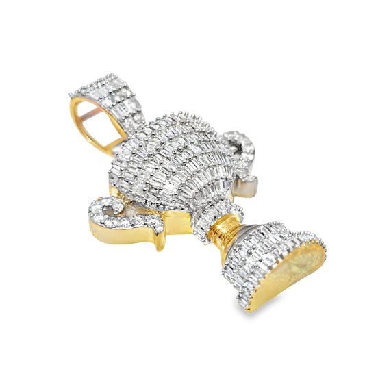 10k Yellow Gold Diamond Champion Cup Pendant 1.62 ctw