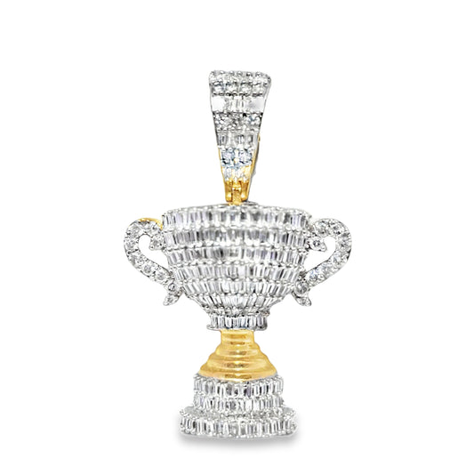 10k Yellow Gold Diamond Champion Cup Pendant 1.62 ctw