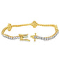 10K Yellow Gold Women’s Diamond Clover Tennis Bracelet 2.40 ctw – Elegant Four-Leaf Clover Design | Jewelry Palace