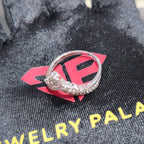 10K White Gold Natural Diamond V-Shaped Band Ring – 0.60 CTW