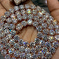 7mm Tennis chain + Silver moissanite ring
