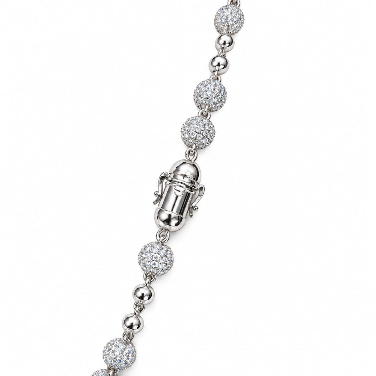 VVS Beaded Chain  – 8mm Iced Beads & 6mm Plain Beads