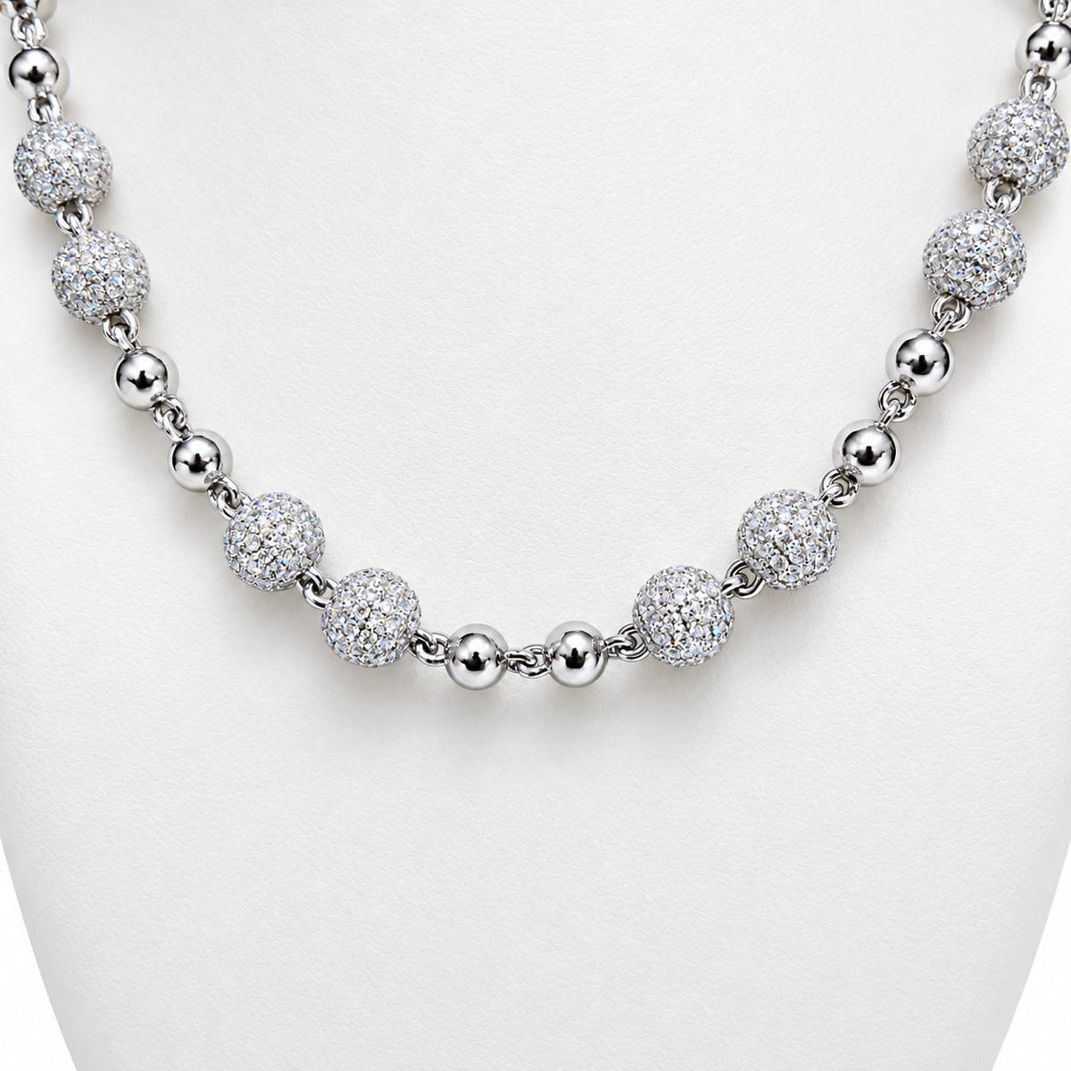 VVS Beaded Chain  – 8mm Iced Beads & 6mm Plain Beads
