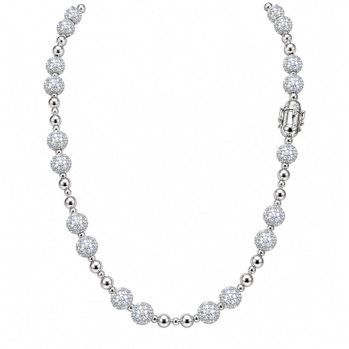 VVS Beaded Chain  – 8mm Iced Beads & 6mm Plain Beads