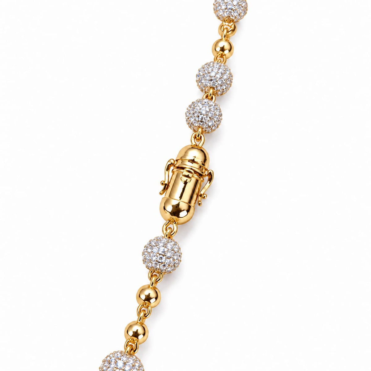 VVS Beaded Chain  – 8mm Iced Beads & 6mm Plain Beads
