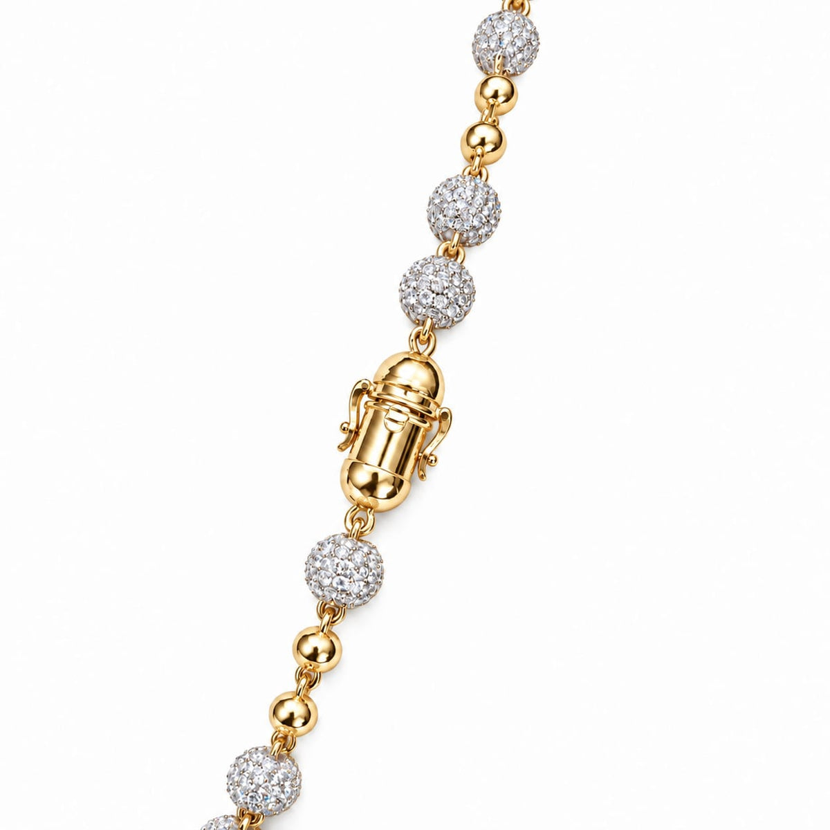 VVS Beaded Chain  – 8mm Iced Beads & 6mm Plain Beads
