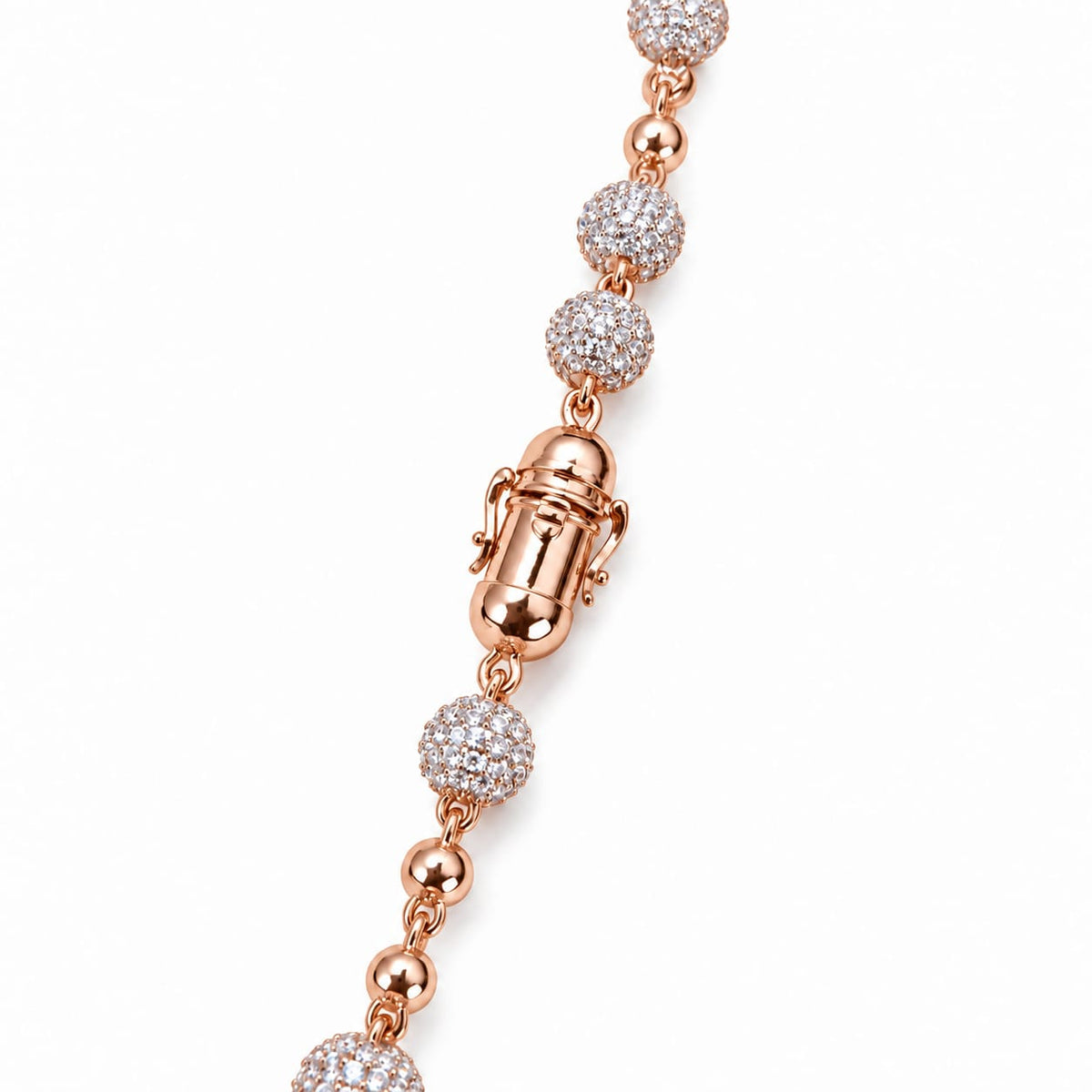 VVS Beaded Chain  – 8mm Iced Beads & 6mm Plain Beads