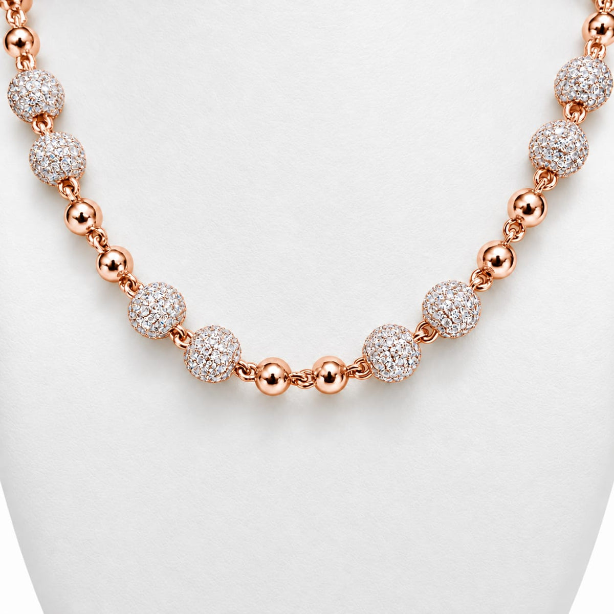 VVS Beaded Chain  – 8mm Iced Beads & 6mm Plain Beads