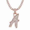 5MM Silver VVS D Color Moissanite Tennis Chain with Initial Pendant – 22” & 24” | Jewelry Palace