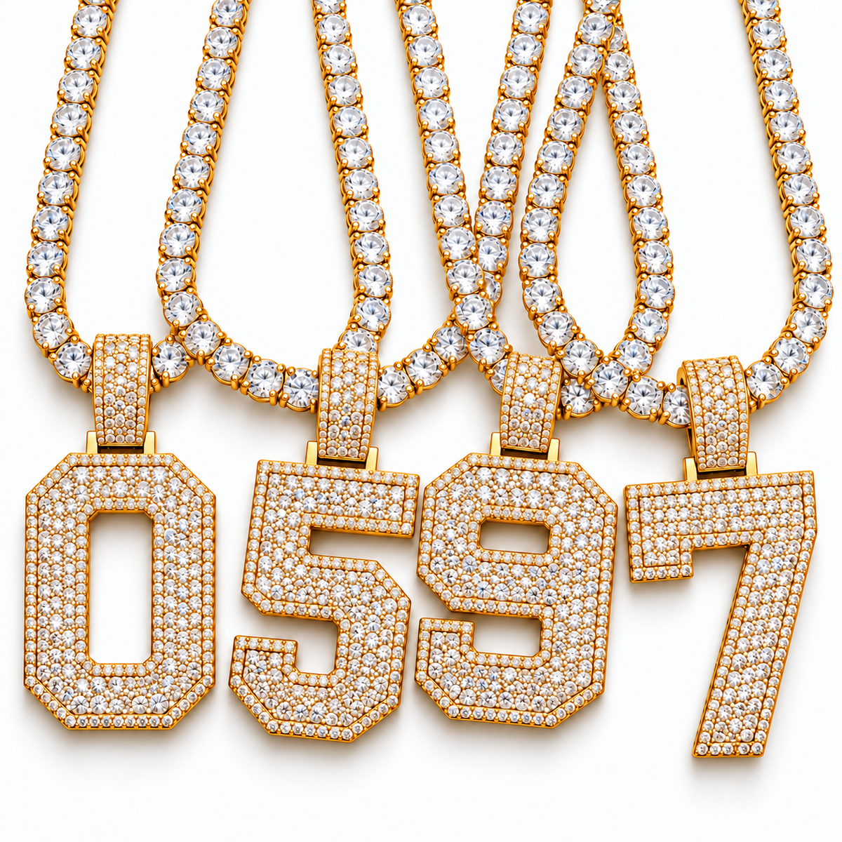 VVS 5mm Tennis Chain with any Number 0-9
