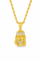 10K Yellow Gold Jesus Face Pendant Necklace Set – Symbol of Faith & Strength | Jewelry Palace