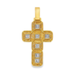 10K Yellow Gold Diamond Cross Pendant with Square Cut Diamonds 4.0 ctw