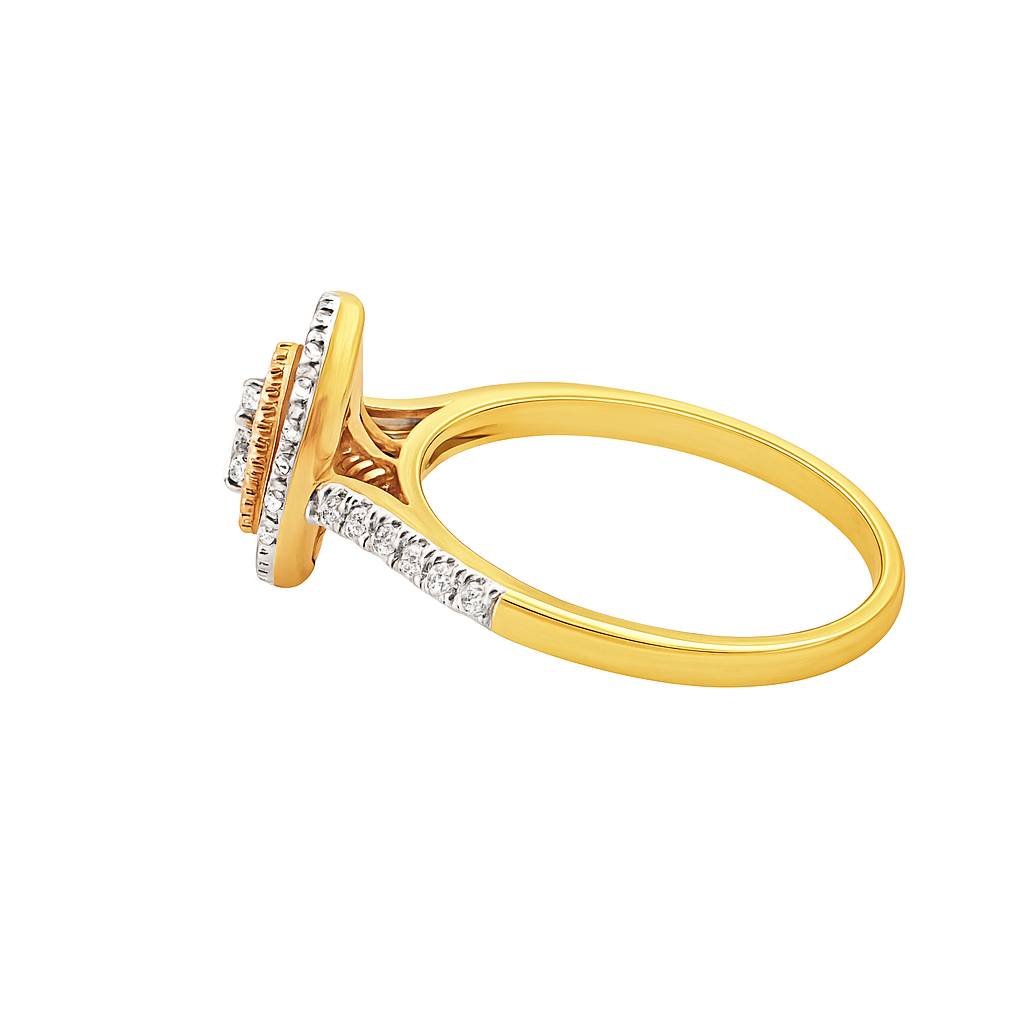 10K Yellow Gold Pear Cut Halo Diamond Engagement Ring 0.50 ctw