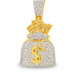 10K Yellow Gold Diamond Money Bag Pendant | 0.625 CTW | Jewelry Palace