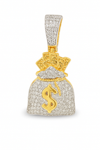 10K Yellow Gold 0.625 CTW Diamond Money Bag Pendant