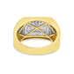 Men’s 10K Yellow Gold Diamond Baguette Ring 0.60 CTW | Rectangle Cluster Iced-Out Ring | Jewelry Palace