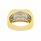 Men’s 10K Yellow Gold Diamond Baguette Ring 0.60 CTW | Rectangle Cluster Iced-Out Ring | Jewelry Palace