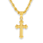 10K Yellow Gold Cross Pendant Necklace | Classic Cross with Rope Chain | Jewelry Palace