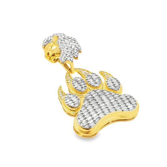 10K Yellow Gold Diamond Lion Paw Pendant 3.0 CTW | Jewelry Palace