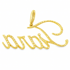 10K Yellow Gold Diamond "Tiara" Letter Pendant 1.5 ctw
