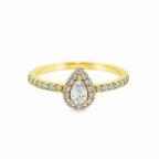 14K Yellow Gold Pear Cut Diamond Ring 0.65 ctw