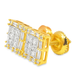 10K Yellow Gold Diamond Square Stud Earrings 0.50 ctw | Jewelry Palace