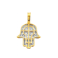 10K Yellow Gold Diamond Hamsa Hand Pendant 0.33 ctw | Unisex Spiritual Protection | Jewelry Palace