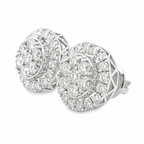 10K White Gold 0.25 ctw Diamond Halo Set Earrings | Elegant Studs | Jewelry Palace