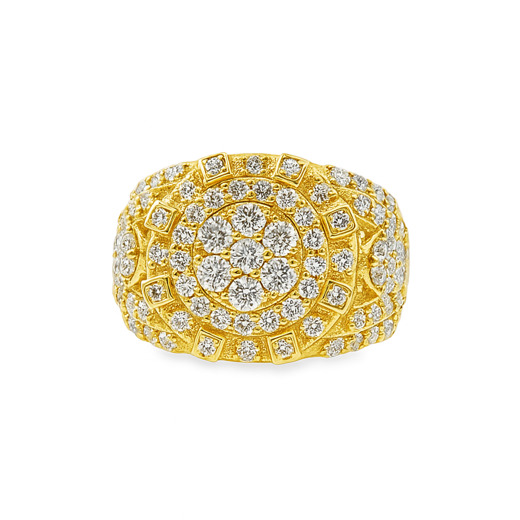10K Yellow Gold Diamond Cluster Ring 2.54 ctw – Luxury Round Brilliant Ring | Jewelry Palace Lithonia, GA
