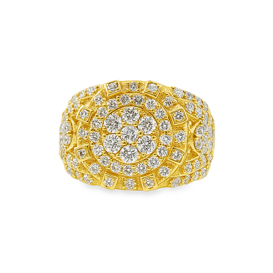 10K Yellow Gold Diamond Cluster Ring 2.54 ctw – Luxury Round Brilliant Ring | Jewelry Palace Lithonia, GA