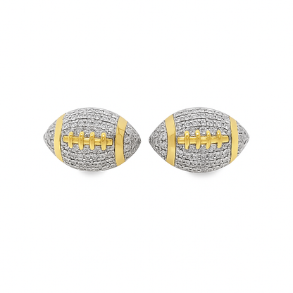 10K Yellow Gold Diamond Football Stud Earrings – 1/3 CTW | Jewelry Palace
