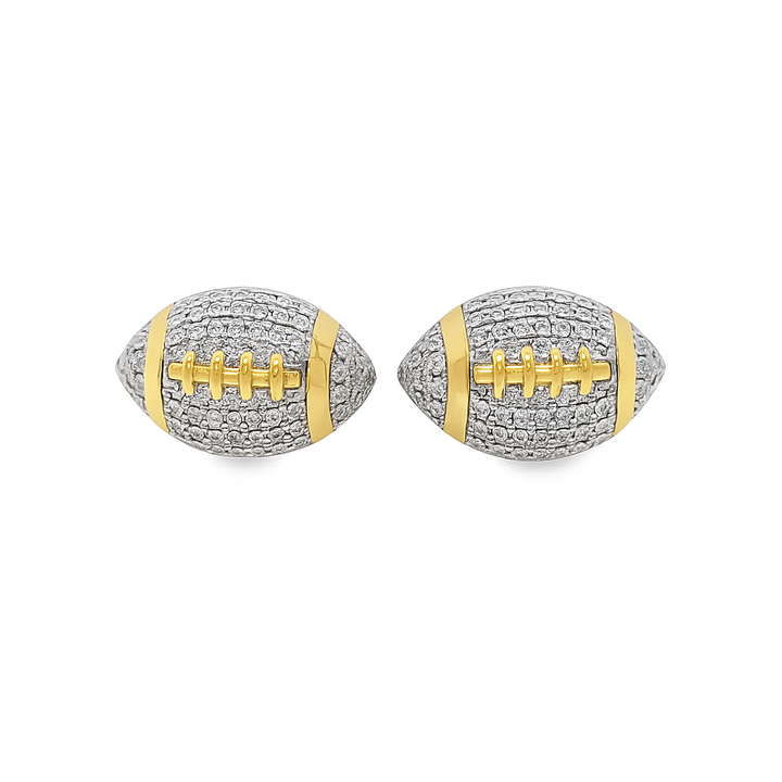 10K Yellow Gold Diamond Football Stud Earrings – 1/3 CTW | Jewelry Palace